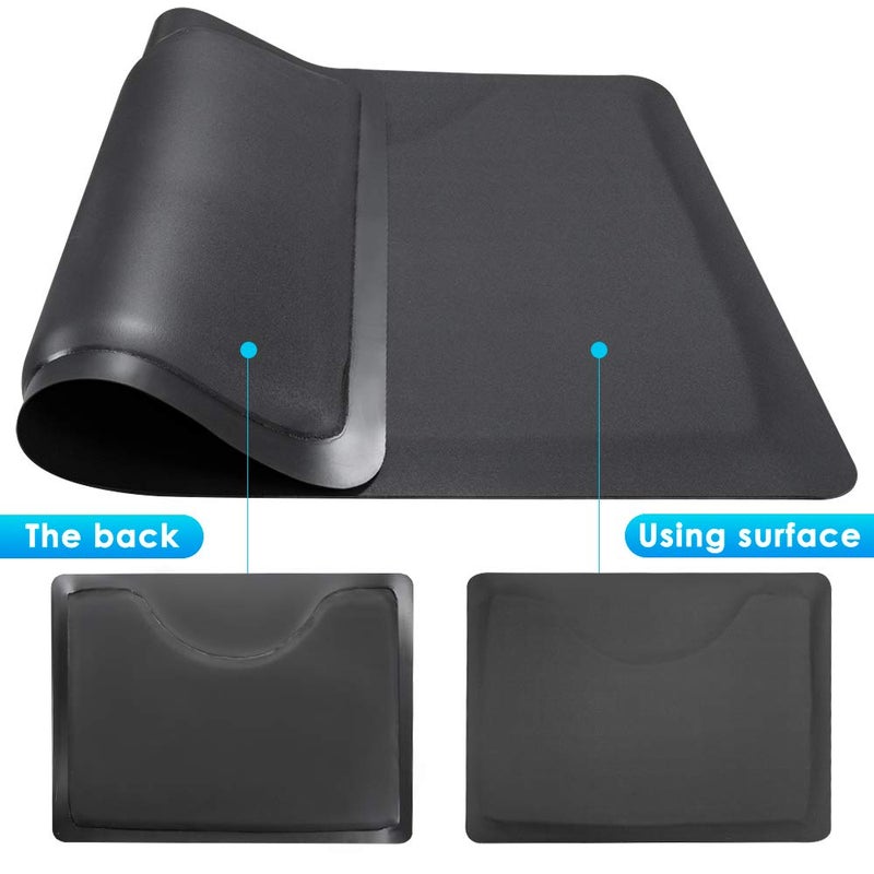 YOSHIKO Salon mats for Hairstylist Standing Anti Fatigue 3'x4' Barber Shop Salon Floor Chair Mat - Black Square Hair Floor Mat 1/2" Thick, Hair Cutting Hairdressing Equipment - Image 2